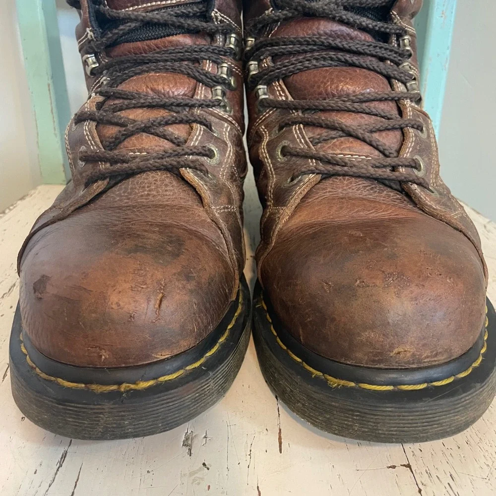 Dr Martens Industrial Ironbridge Steel Toe Work Boots Mens 13‎ Brown Leather DM